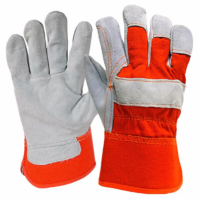 True Grip 9133-26 Work Gloves, Split Leather, Gray, L - Quantity 6