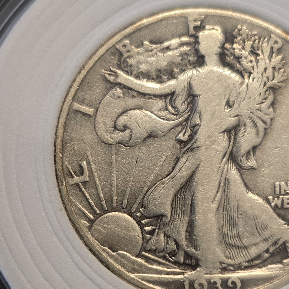 1939 Walking Liberty Half Dollar, grades VF+