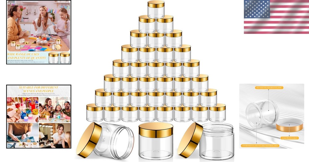 Airtight Reusable Acrylic Jars - 10oz, 36 Count