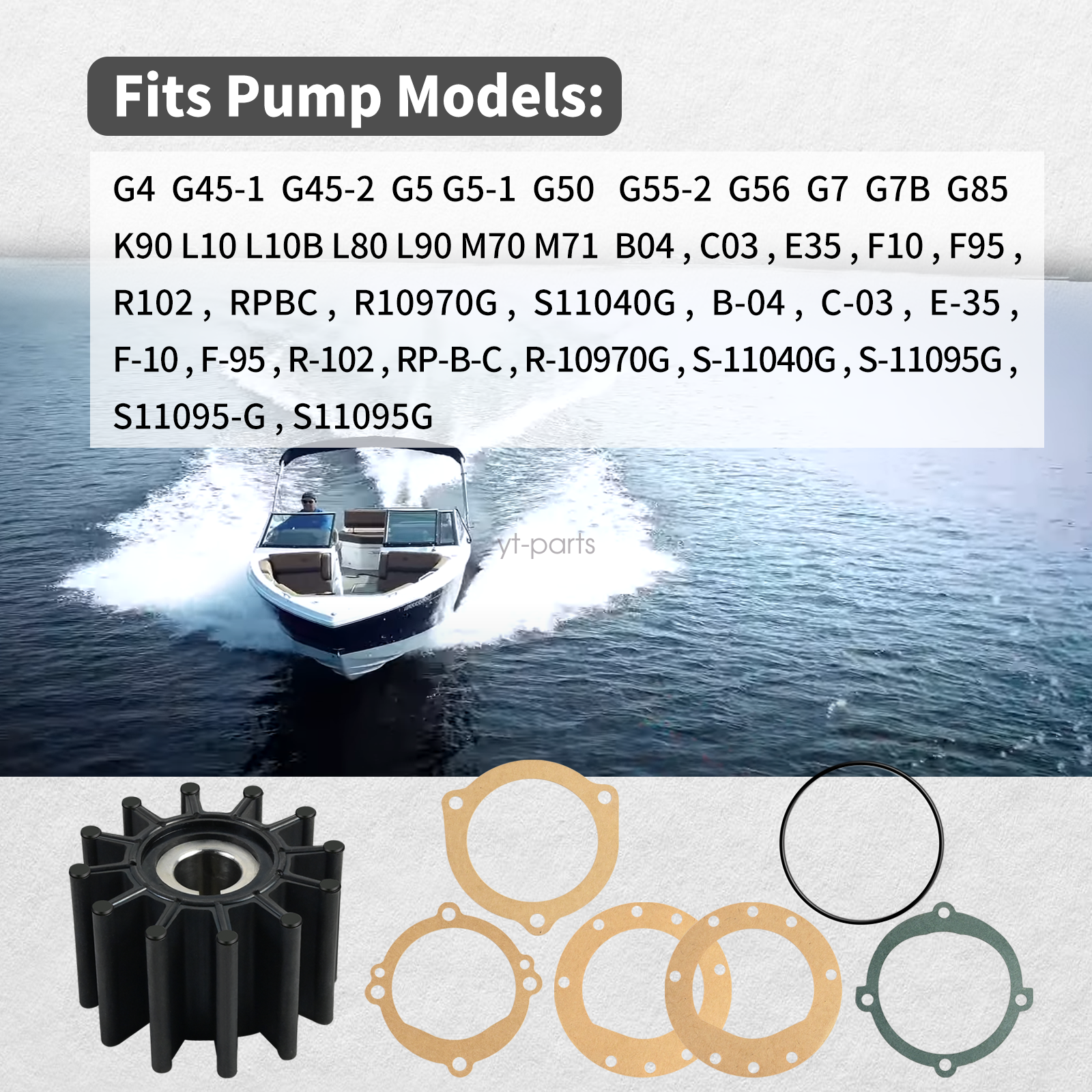 10615K 10615K-SHW Water Pump Impeller Kit Fits Sherwood RP061017 E-35 G4 G5 L80