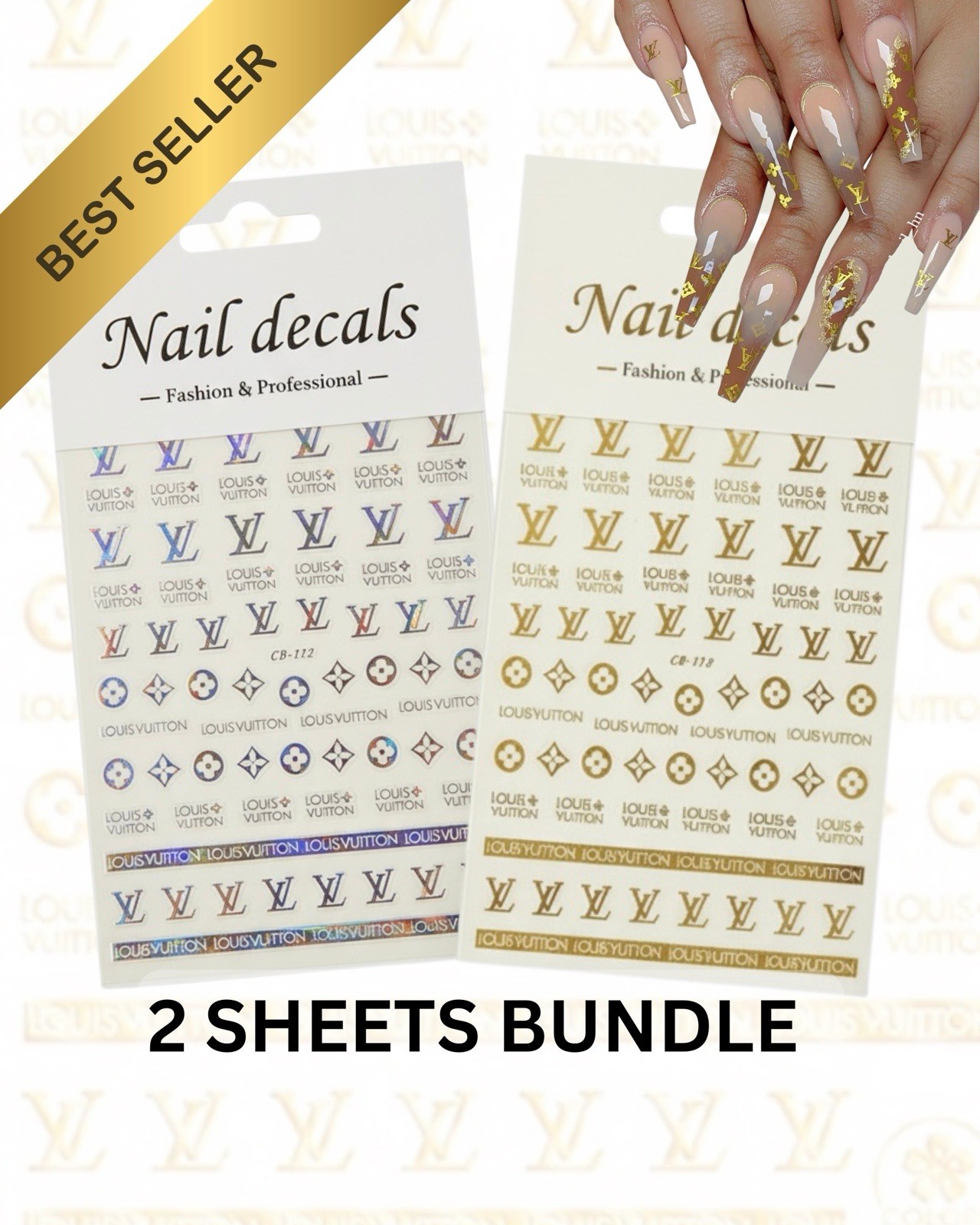 2 Sheet Bundle | 5D Embossed  Nail Art Stickers Luxury Craft Stickers 2026