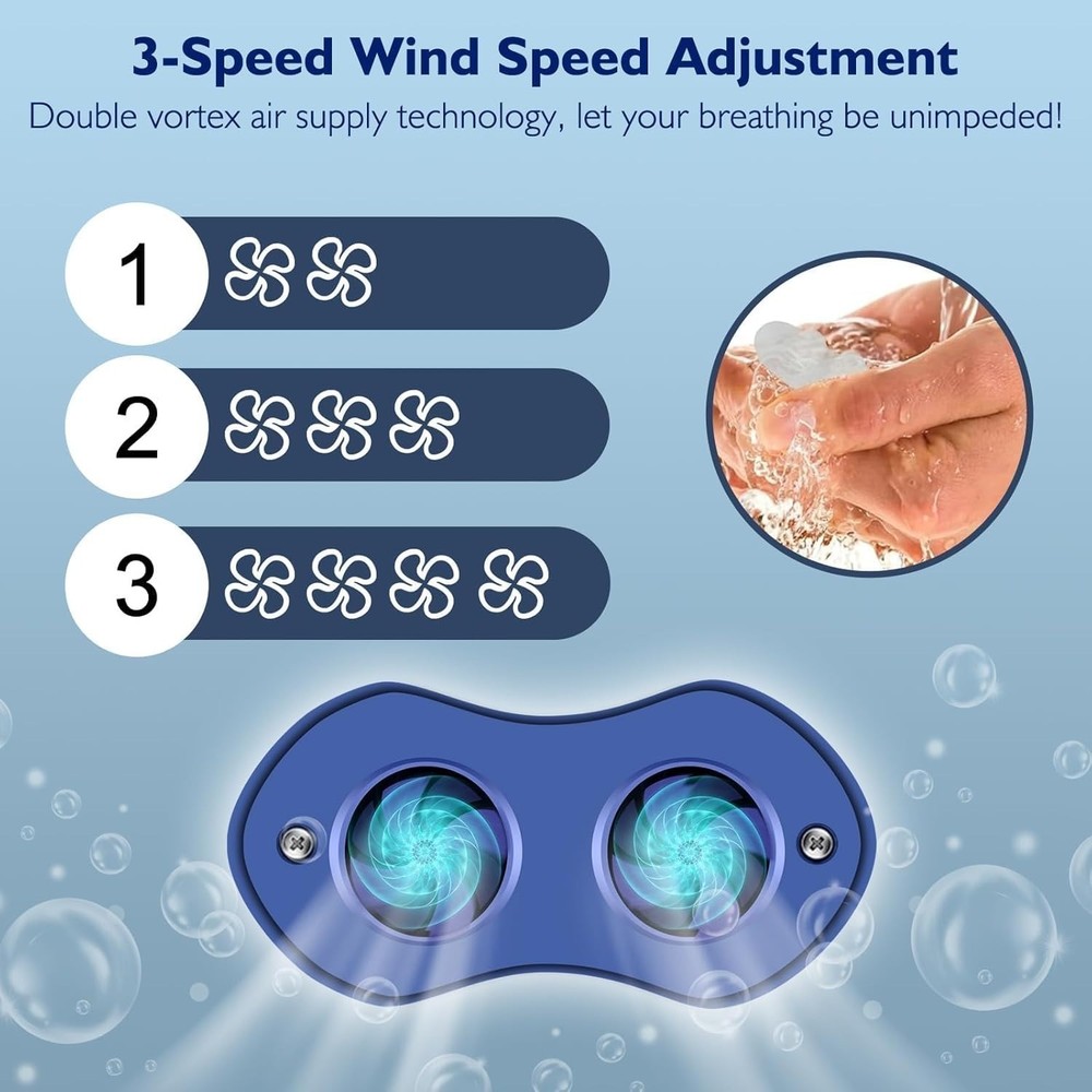 Double Vortex Anti Snoring Device, Adjustable Wind Speed Snoring Solution (Blue)