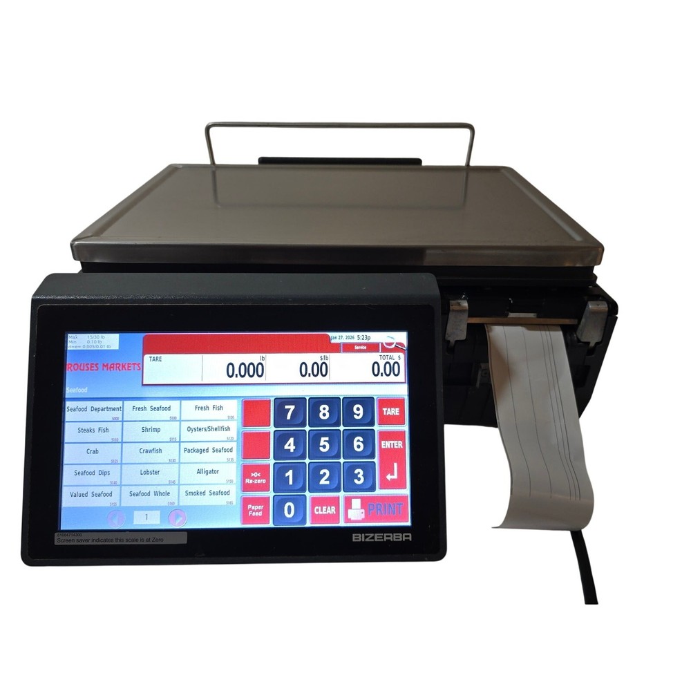 Bizerba XC 100 CE Touchscreen Retail Scale w Printer POS Touch Screen- READ