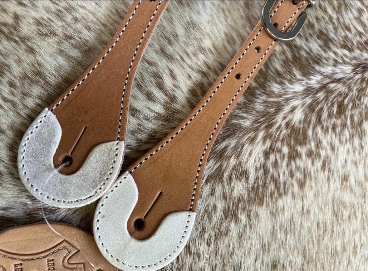 Adult Size Pair Rawhide Top Grain Leather Western Spur Straps FREE SHIPPING