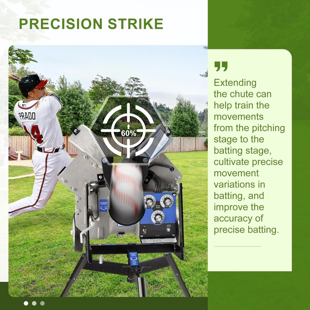 Extended Pitching Machine Chute Compatible with Junior Hack Attack Baseball