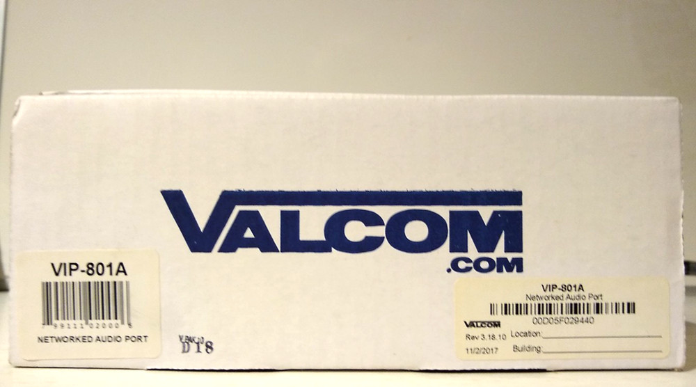 Valcom VIP-801A SIP VoIP Paging Adapter IP Audio Gateway Interface
