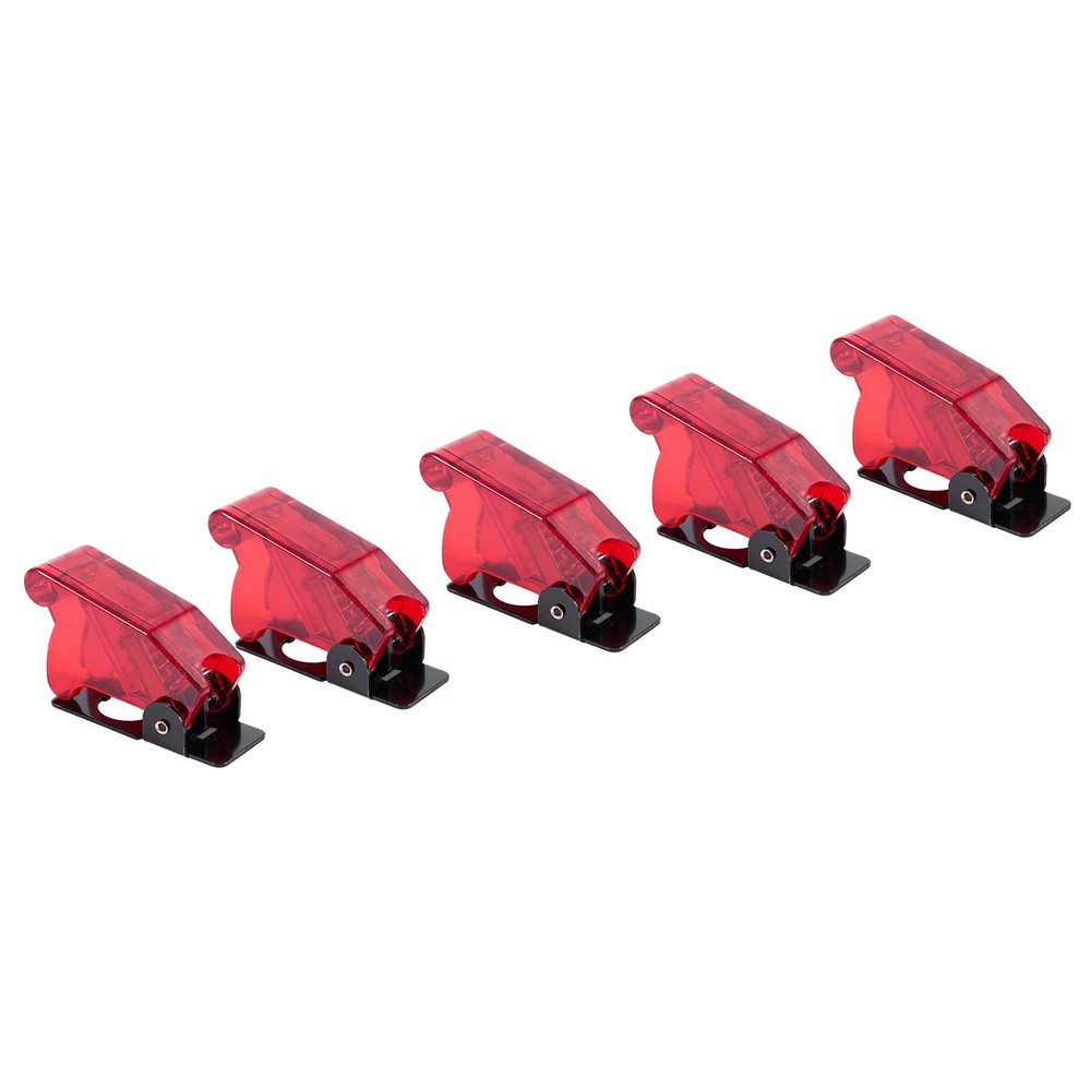 Plastic 12mm Toggle Switch Safety Cover Protector Guard 5Pcs Red T4O4
