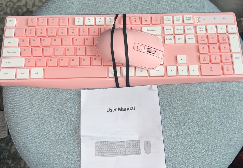 Pink Wireless Keyboard And Mouse Combo - New Without Box