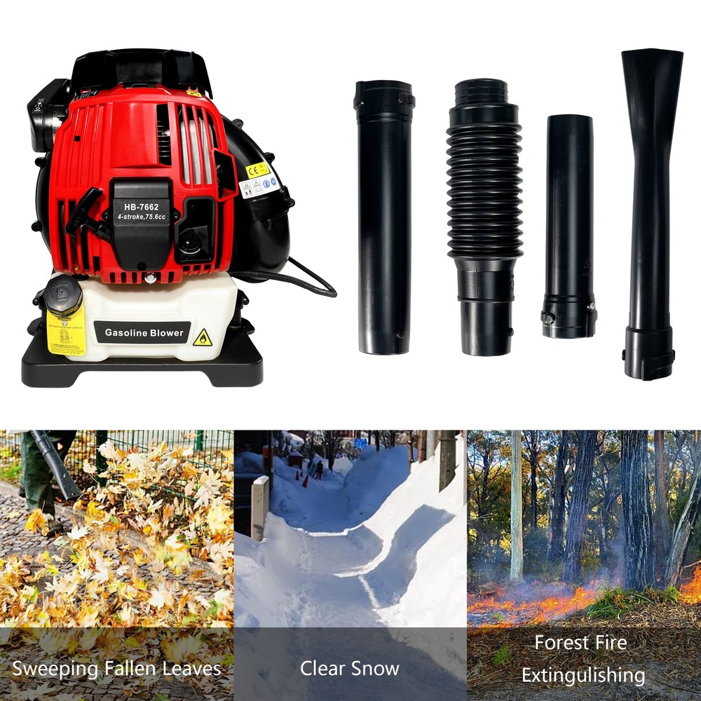 Backpack Gas Leaf Blower,76CC,660CFM,200MPH