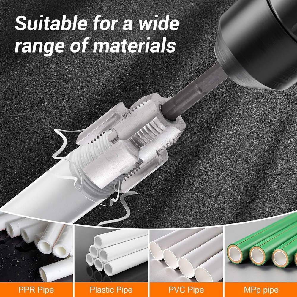 Integrated Internal & External Pipe Threading Tool For 1/2'' + 3/4'' Water Pipe