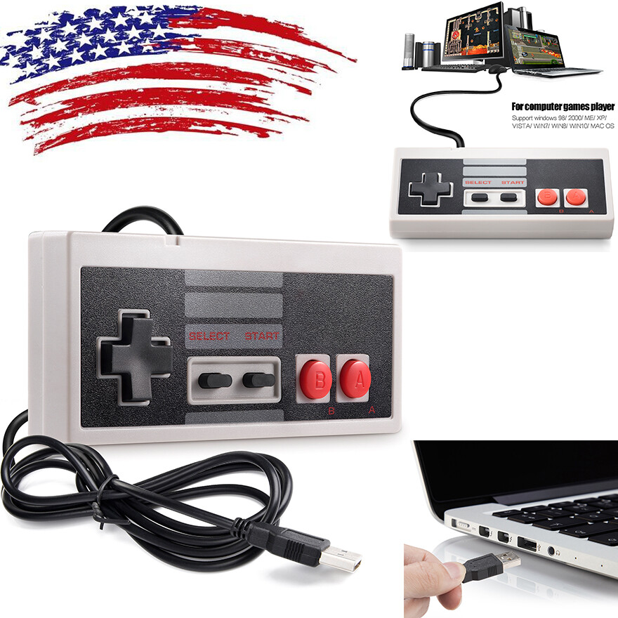 2Pack 2.4 GHz Wireless / Wired USB NES Controller Joystick for Windows PC Mac