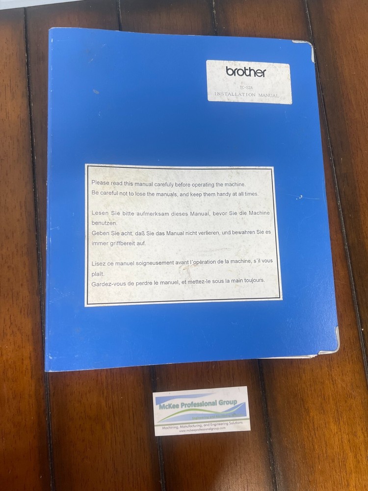 Brother TC-S2A Installation Manual