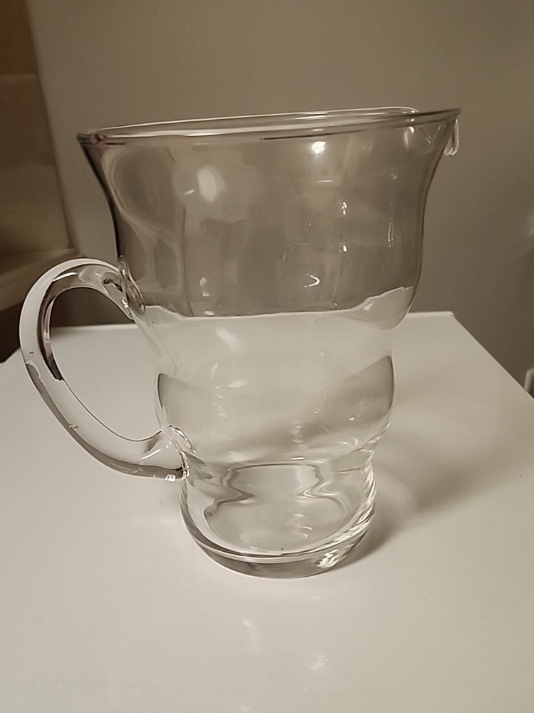 Clear Modern Art Glass Beverage Pitcher