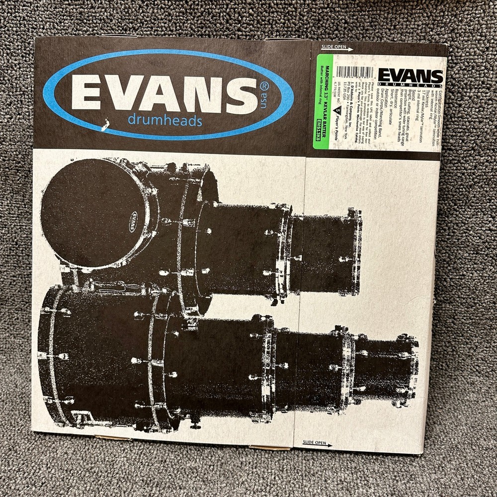 Evans Marching 13" Batter Head with Internal Ring Smooth White