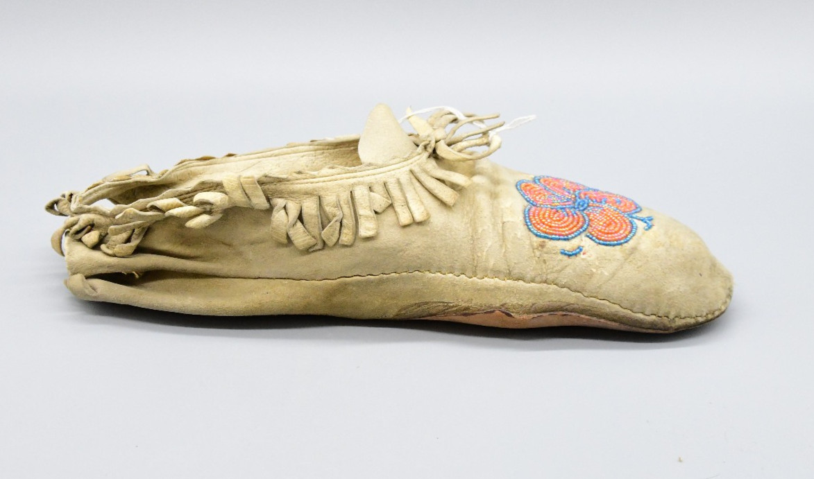Crow Floral Beaded Deerhide Moccasins