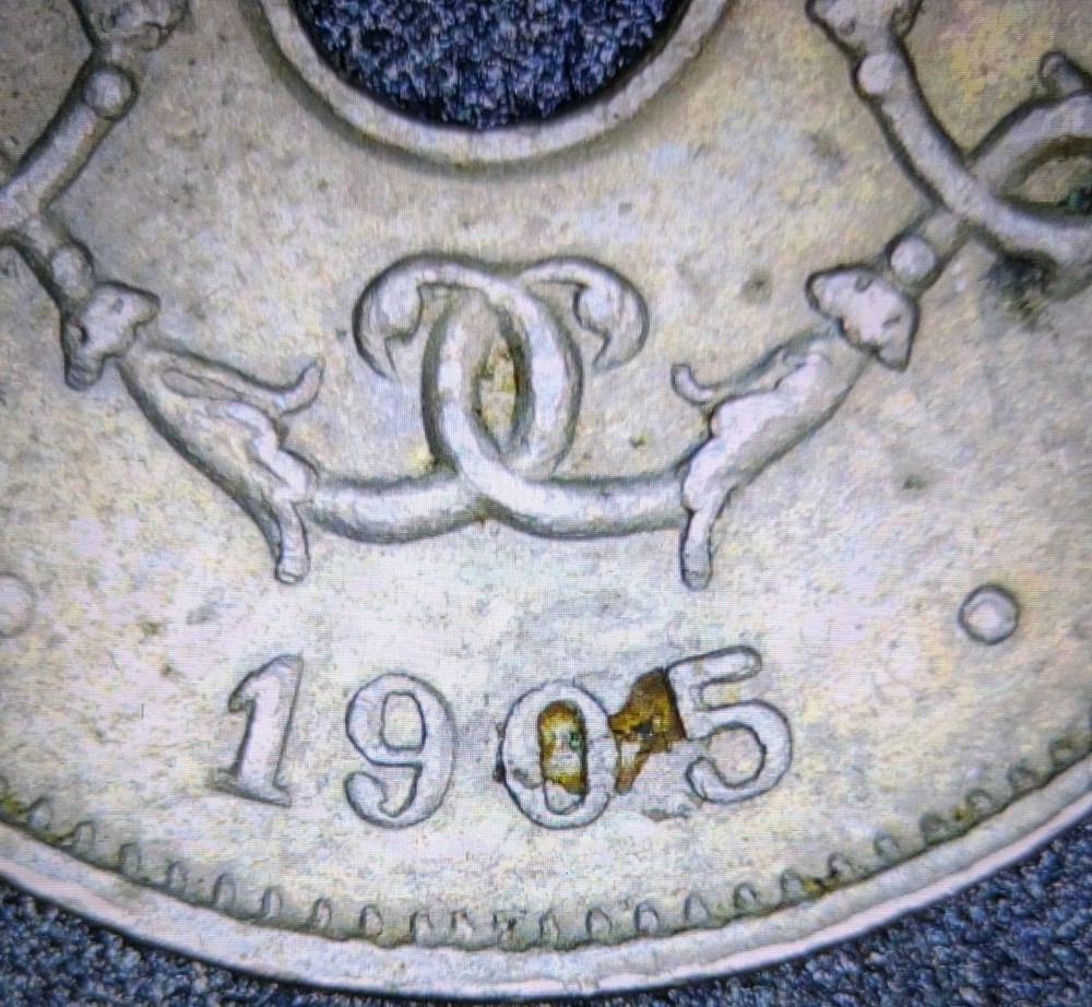 1905 Belgium 5 centimes Cent Dutch Text Extra Fine