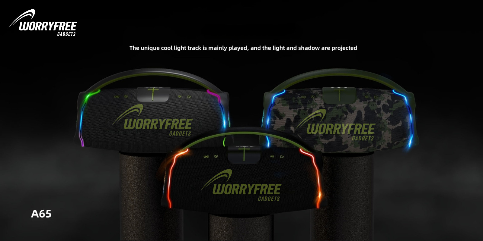 300W Portable Bluetooth Speaker with Handle, one Microphone- Black