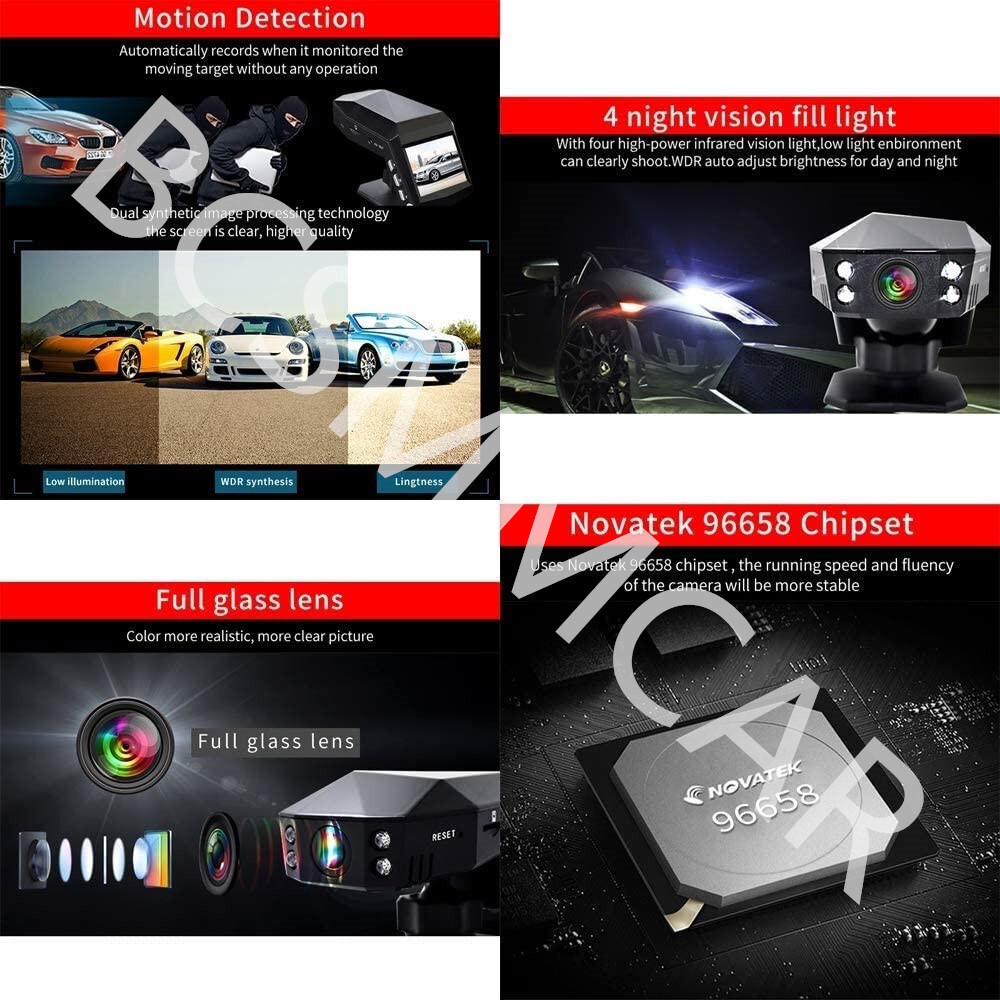 2in Car DVR Dash Cam G-Sensor Night Vision Dashcam Front Camera Video Recorder