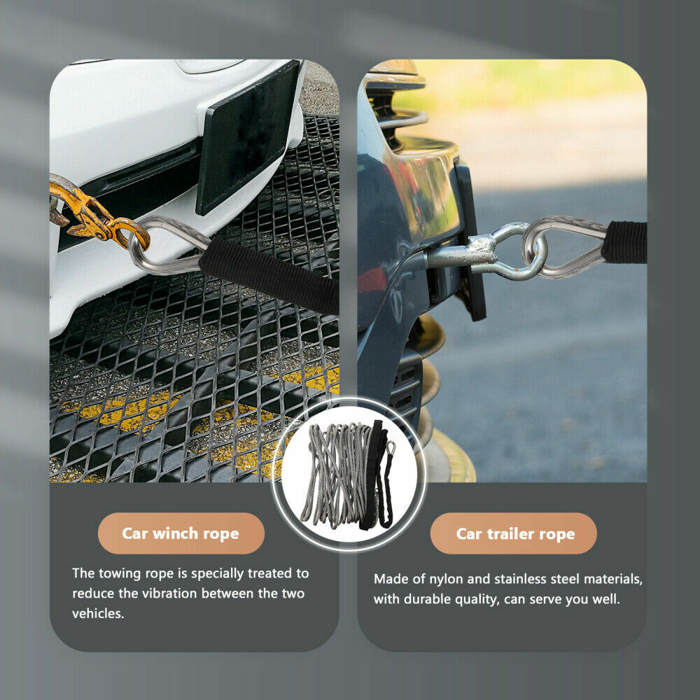 1/4"x50' 10000LBS Synthetic Winch Rope Line Recovery Cable 4WD ATV UTV w/ Sheath