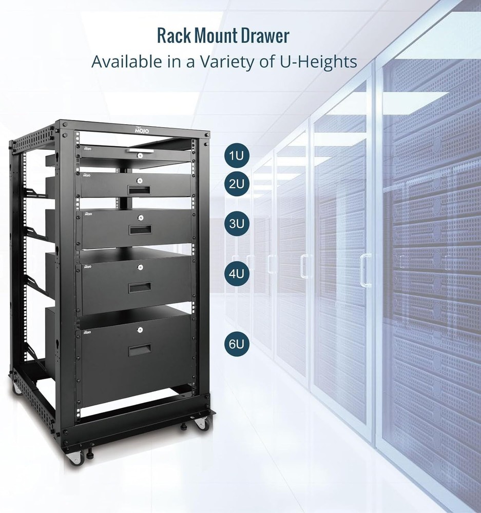 Durable 2U Lockable Drawer for Network Equipment - Easy Installation Included