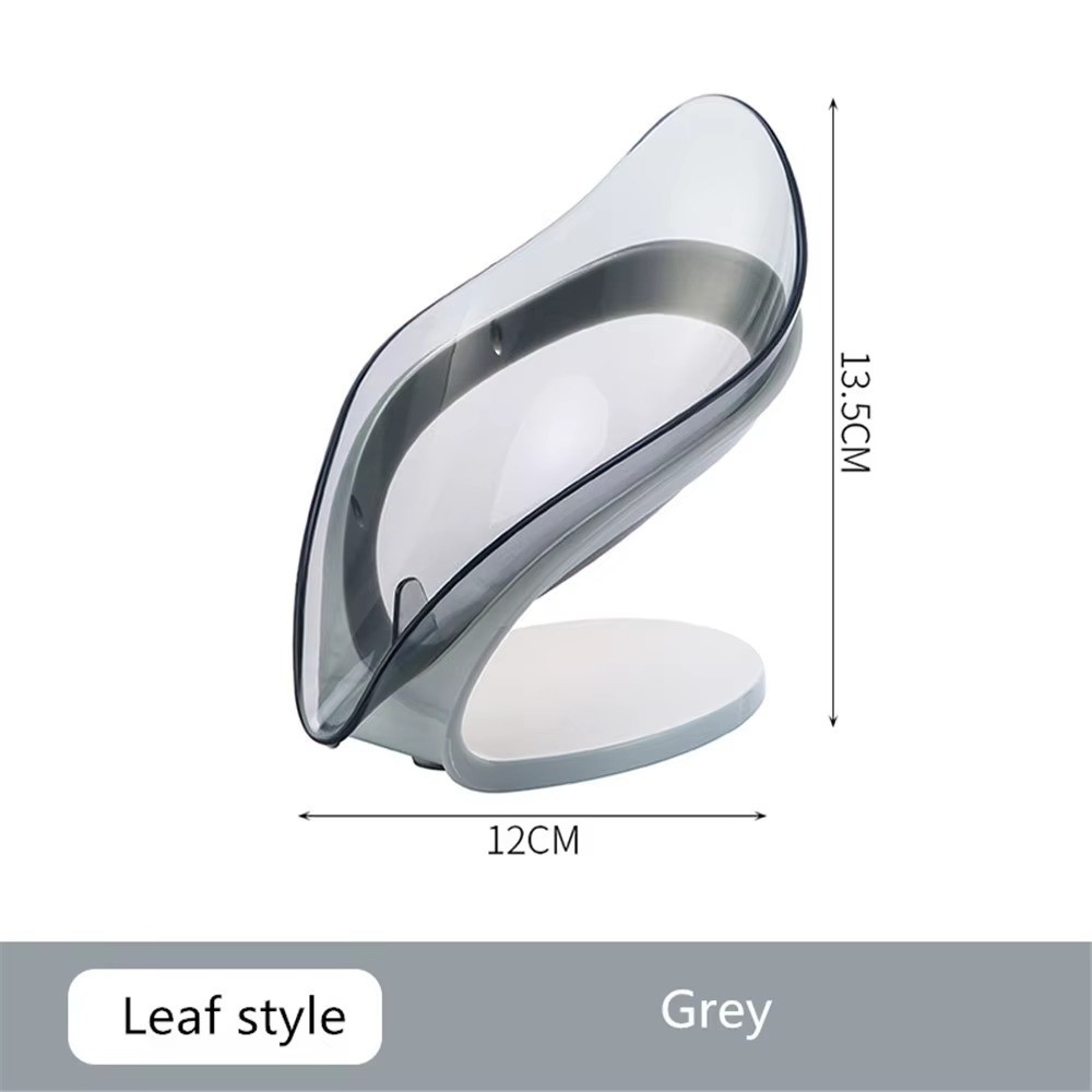 Leaf-Shaped Suction Cup Soap Dish – Self-Draining Holder for Bathroom & Basin
