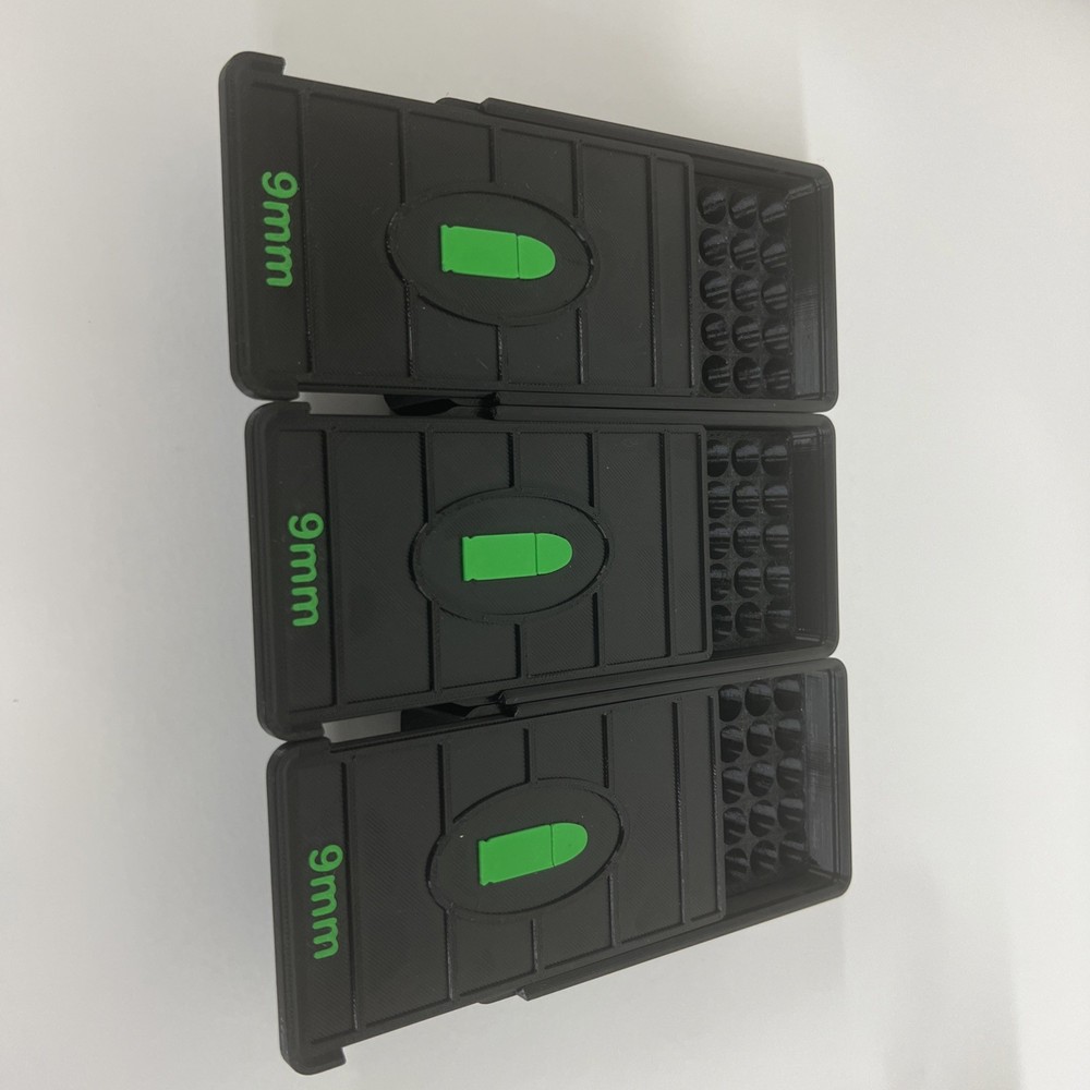 Stackable 9mm Ammo Box 50rd Capacity (3 Pack)