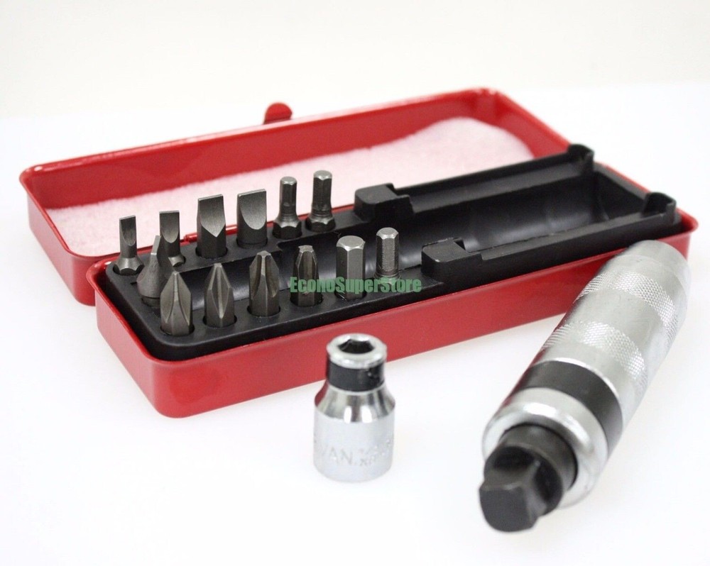 14pc 1/2" Impact Driver Set Screwdrivers SAE Bits Set Reversible Hand Tools