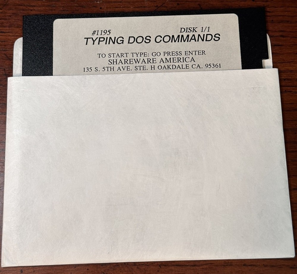 Typing DOS Commands 5.25” Floppy IBM PC