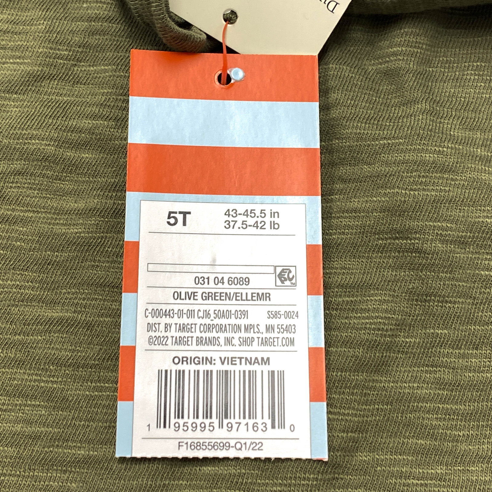 Cat & Jack Toddler Girls Size 5T Cap Sleeve Dress Olive Green