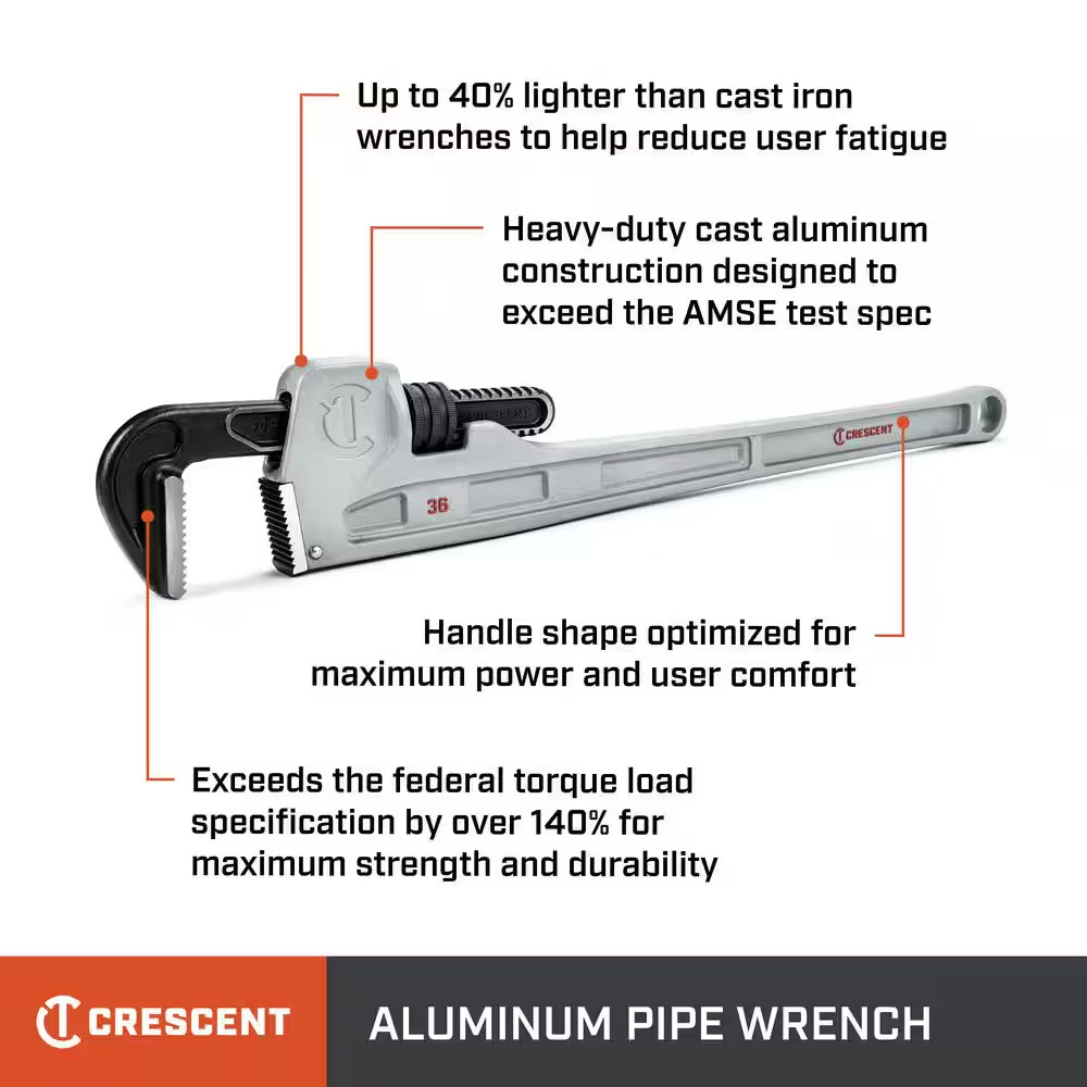 36 In. Aluminum Pipe Wrench