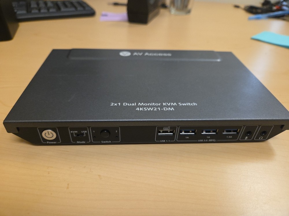 AV Access KVM Switch 2 Monitors 2 Computers, 4 USB, EDID, Fast Hotkey Switch,...