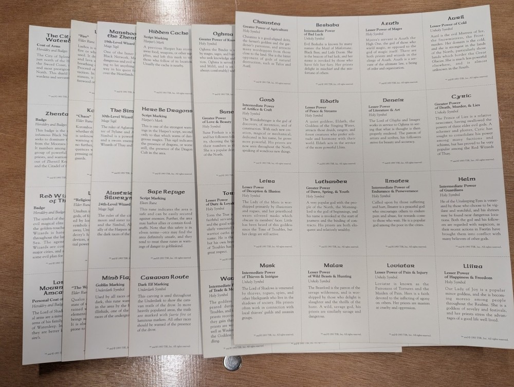 Forgotten Realms Campaign Setting Boxed Set /TSR 1085 - Incomplete