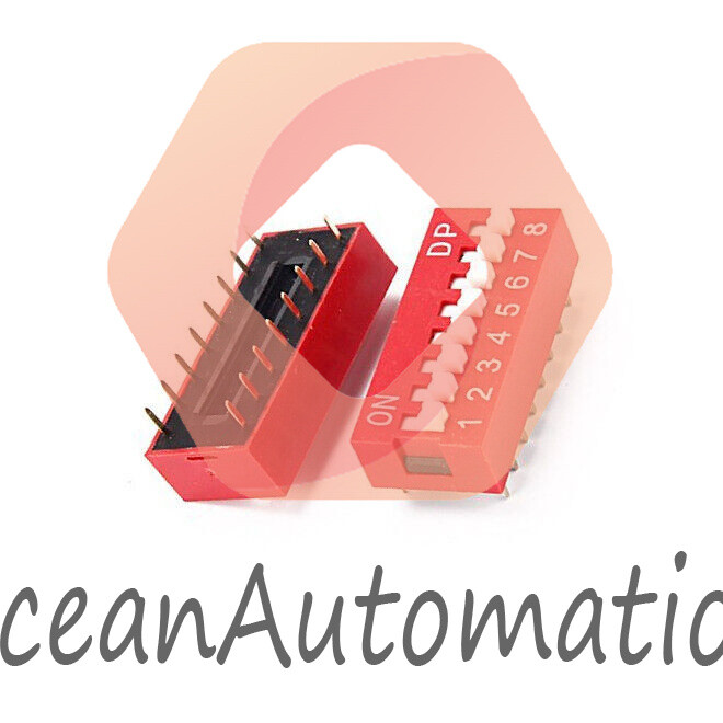 10PCS Slide Type Switch Module 2.54mm 8-Bit 8 Position Way DIP Red Pitch