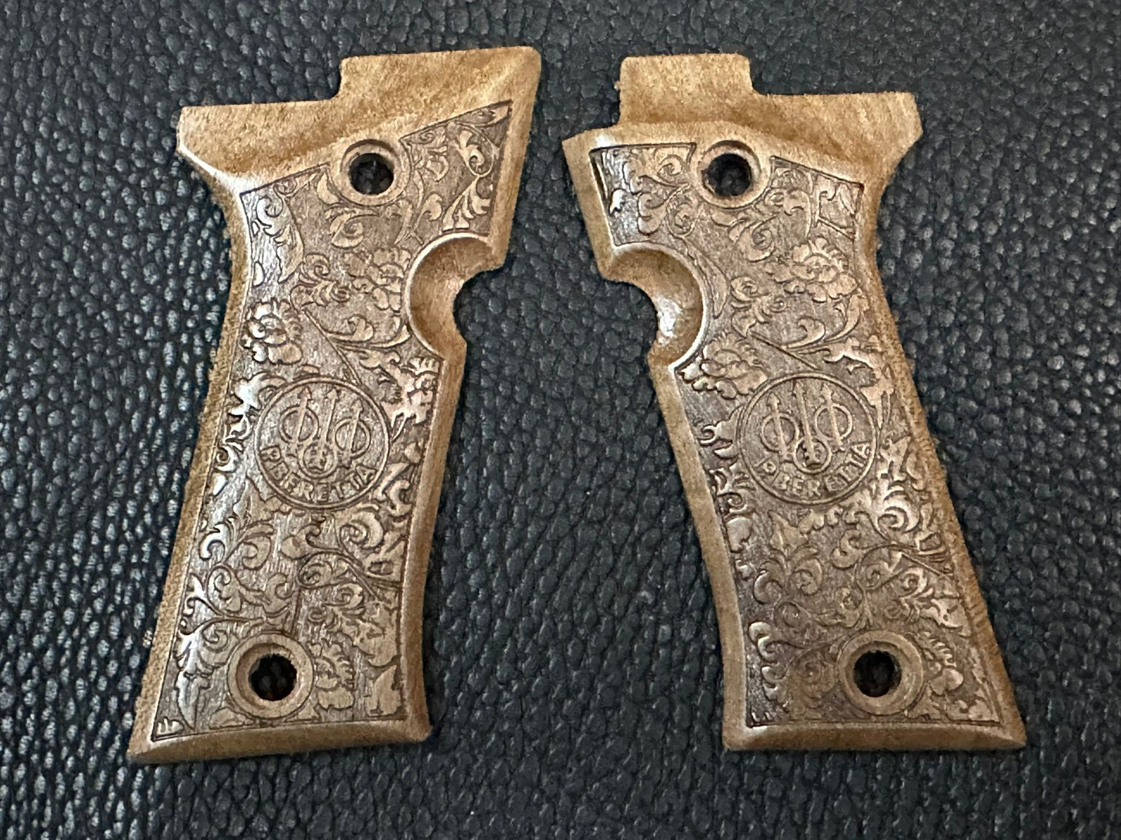 Beretta 80X Cheetah Grips - Premium Quality Turkish Walnut Wood - Floral Design