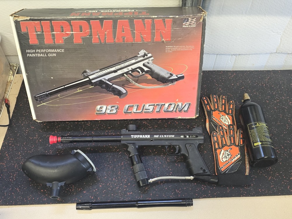 Tippmann 98 Custom Marker * TESTED & WORKING * + Extras * IN BOX!