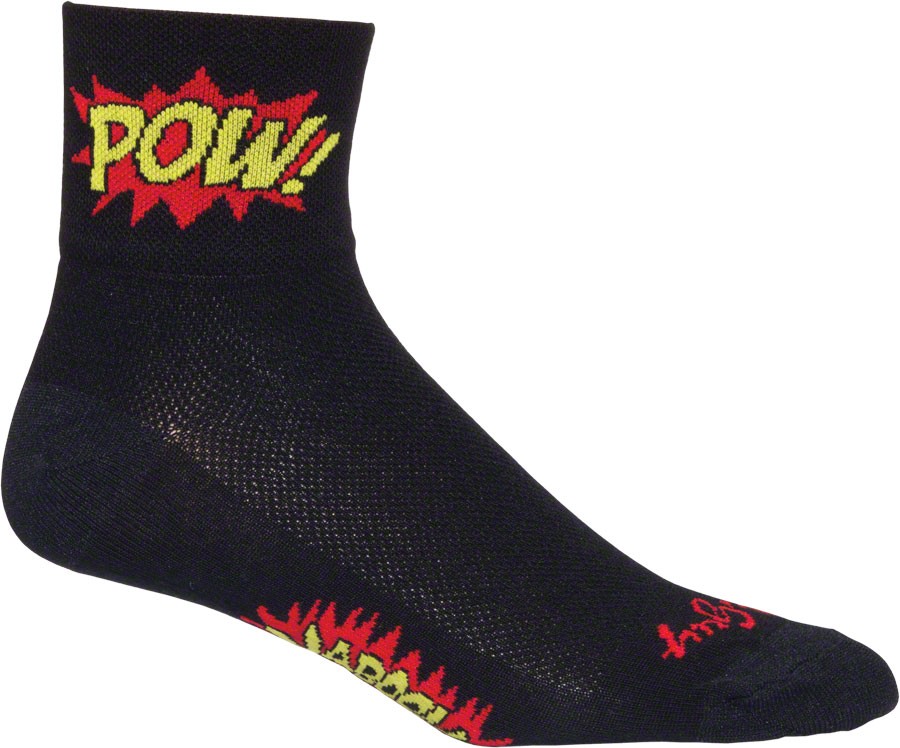 SockGuy Classic Boom Pow Socks - 3", Black, Small/Medium