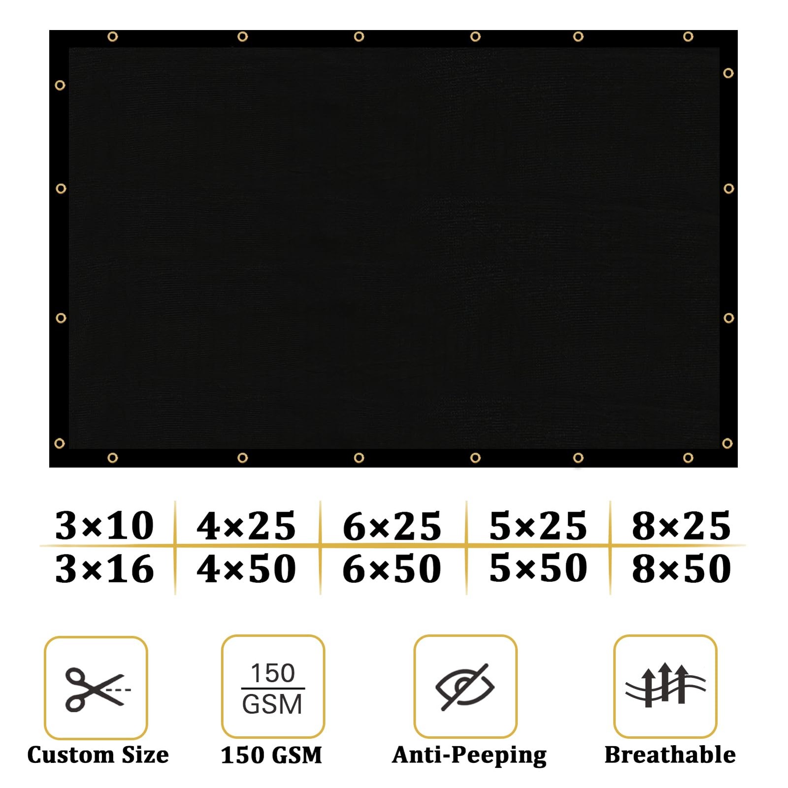 6' X 25' Fence Privacy Screen Heavy Duty 170 GSM Fencing Mesh Shade Net Cover...