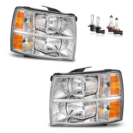Headlights W/Bulbs for 2007 OE Replacement Chrome | With High & Low Beam Bulbs