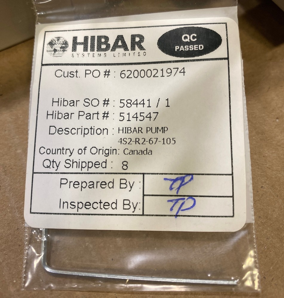 Hibar Systems 4S2-R2-67-105 Metering Pump
