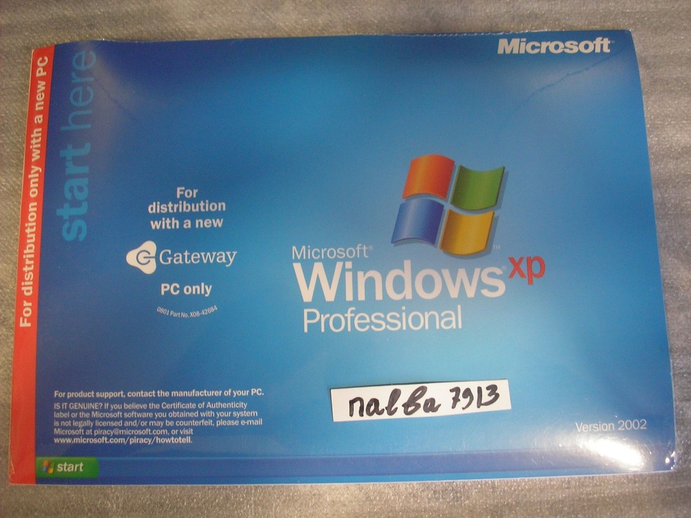Microsoft Windows XP Professional Service Pack 1 - Version 1.2 - Gateway CD 2002