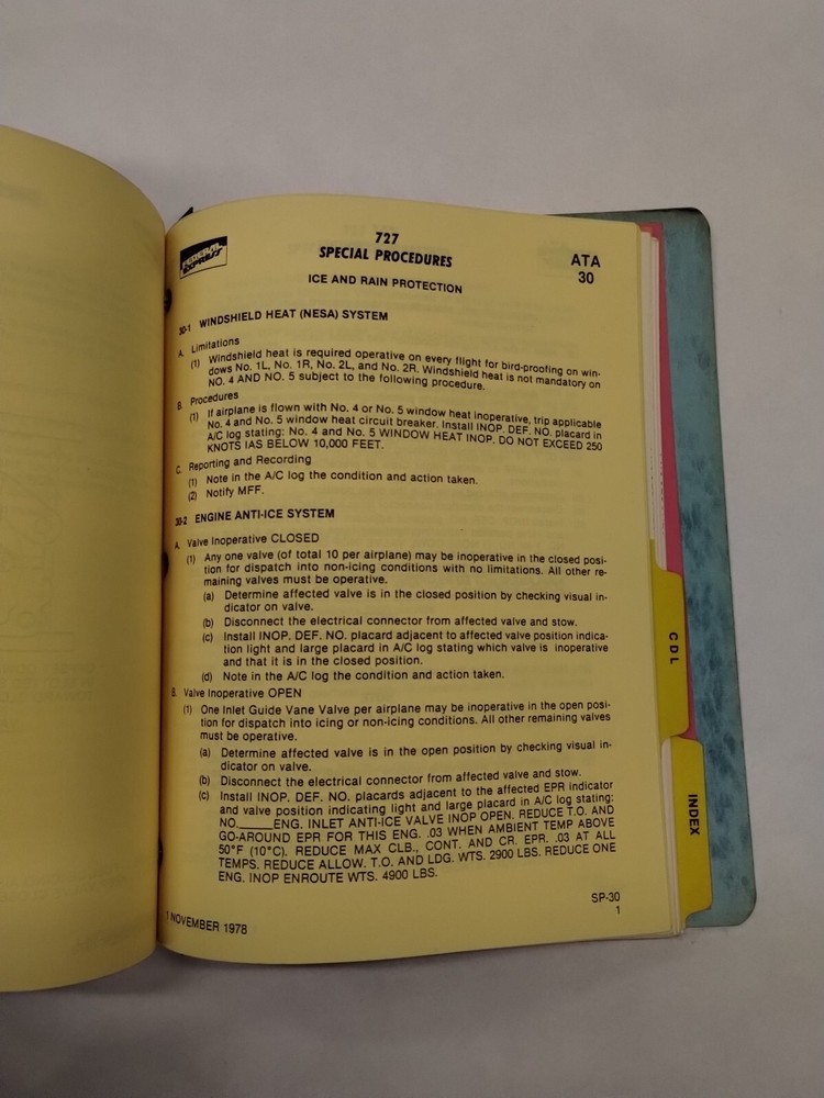 Federal Express 727 Minimum Equipment List & Configuration Deviation List-Origin