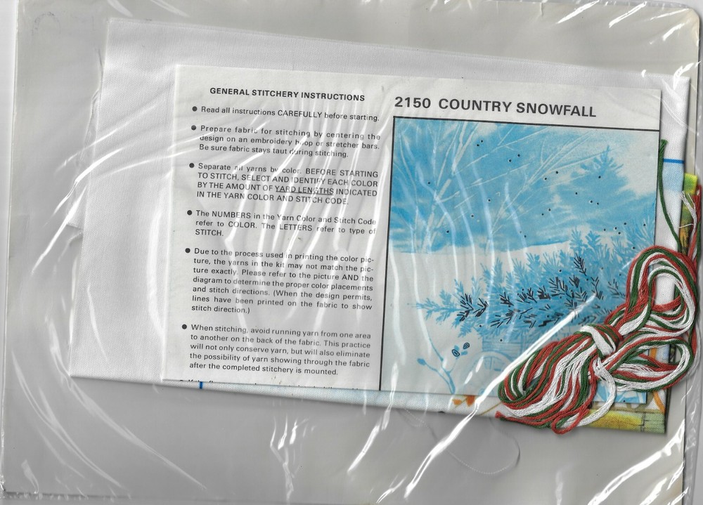 1981 The Creative Circle~2150 Country Snowfall ~embroidry kit OOP