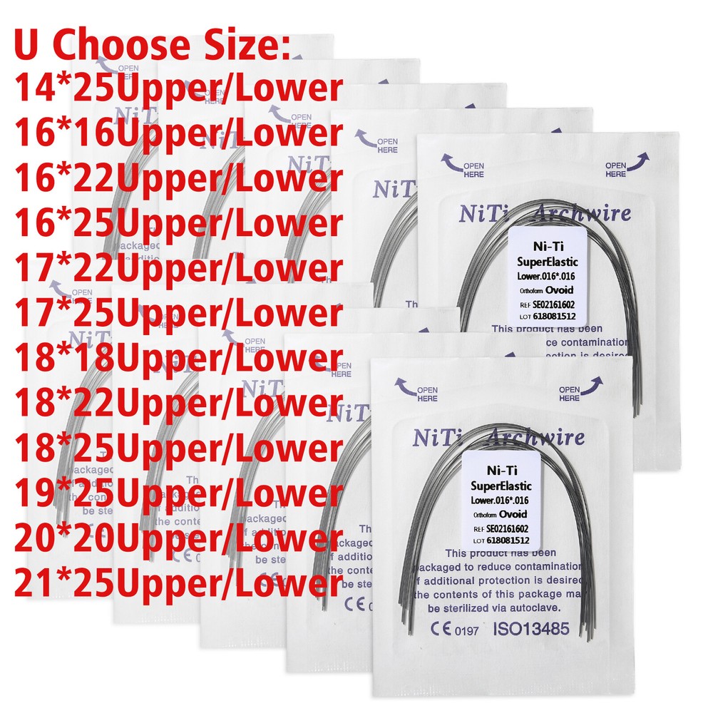 10 pack/100pcs Dent Rectangular Niti Arch Wire Ortho Super Elastic Oval/Ovoid