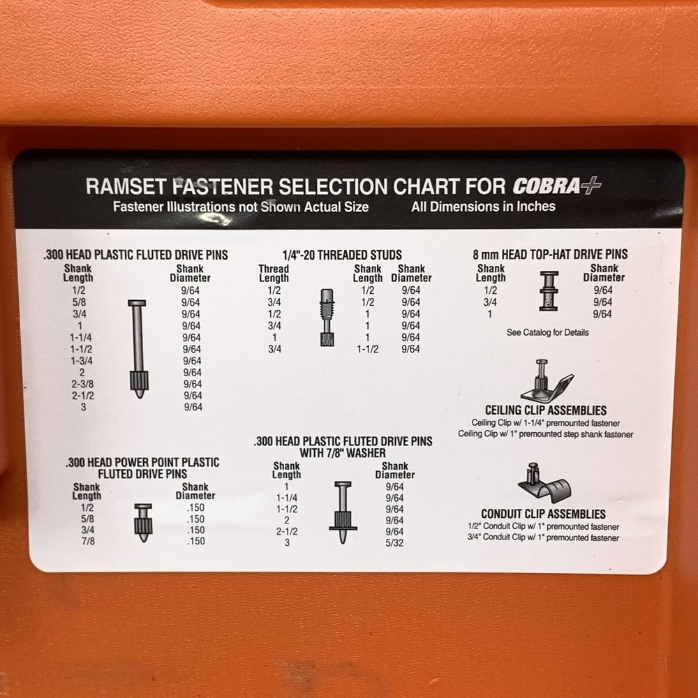 Ramset 16942 Cobra+ Plus 0.27 Caliber Semi-Automatic Powder-Actuated Tool READ*