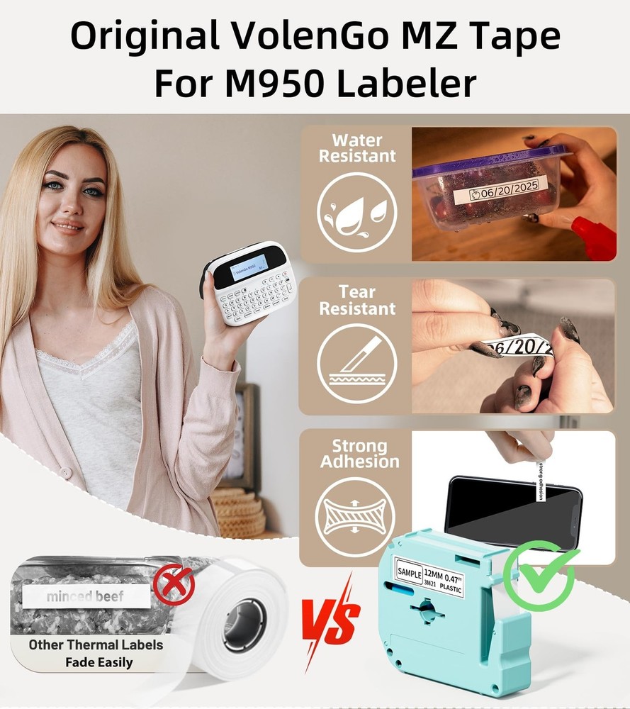 Label Maker Machine with Tapes, Label Maker Waterproof-Labels, Rechargeable B...