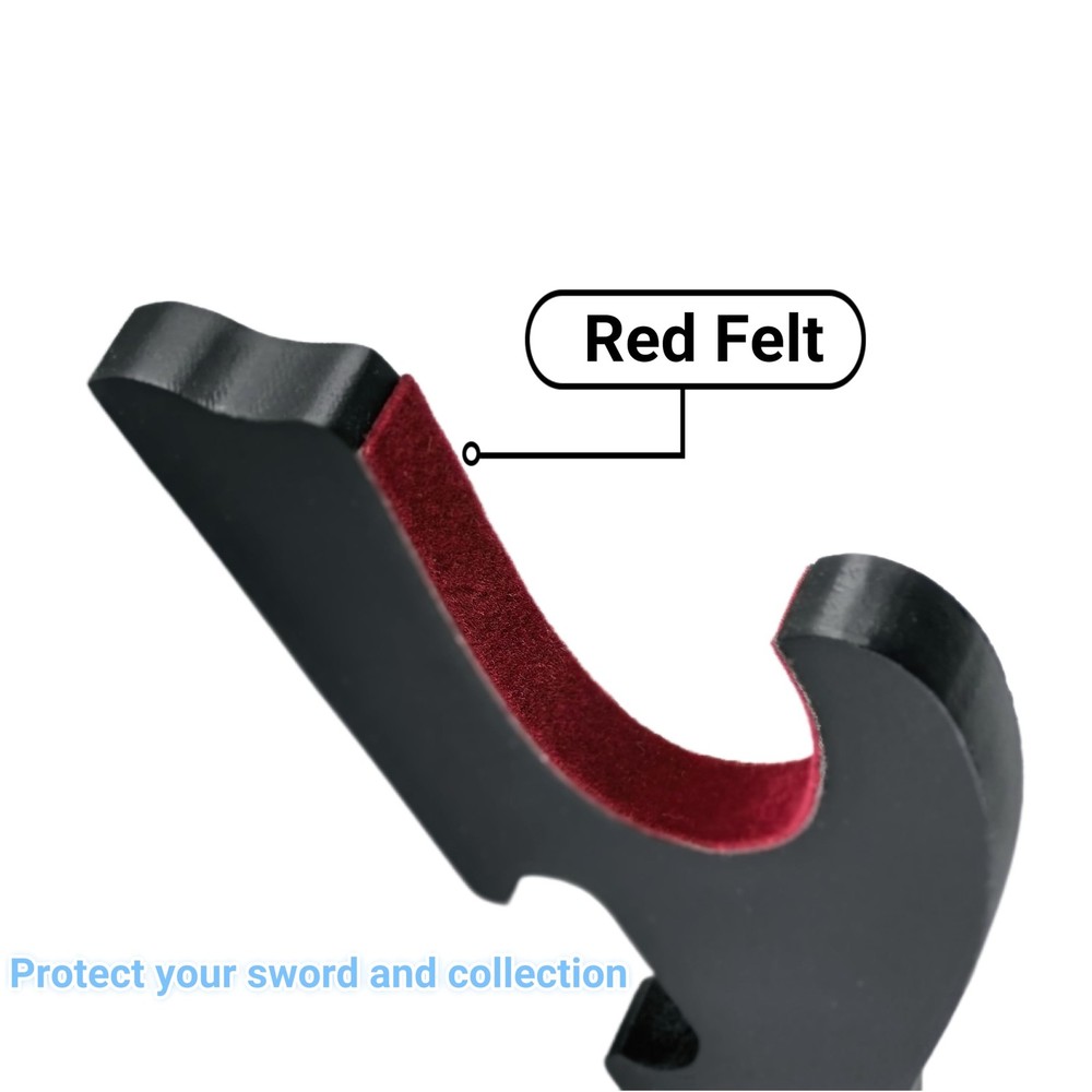 2/Set Sword Hook Wall Mount Samurai Sword Hanger Display Holder Adjustable fo...