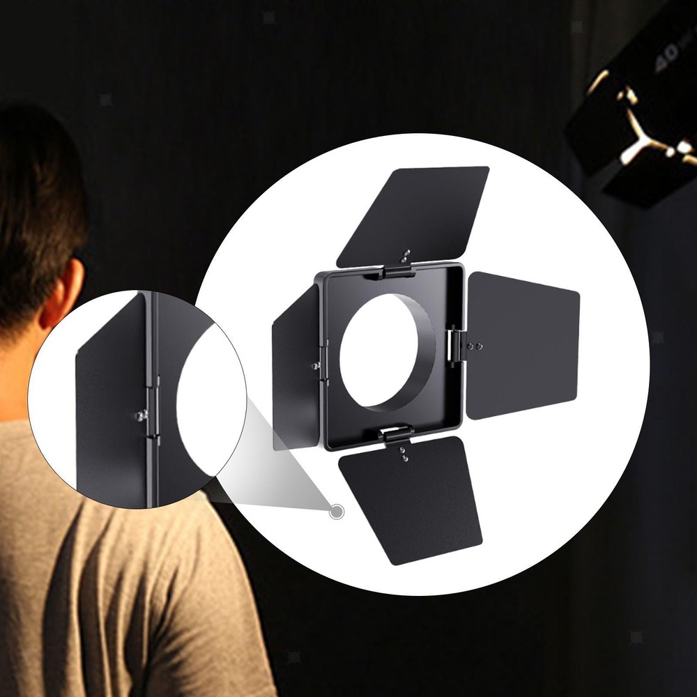 Four Leaves Light Baffle Portable Light Modifier Adjustable for 40W COB Light