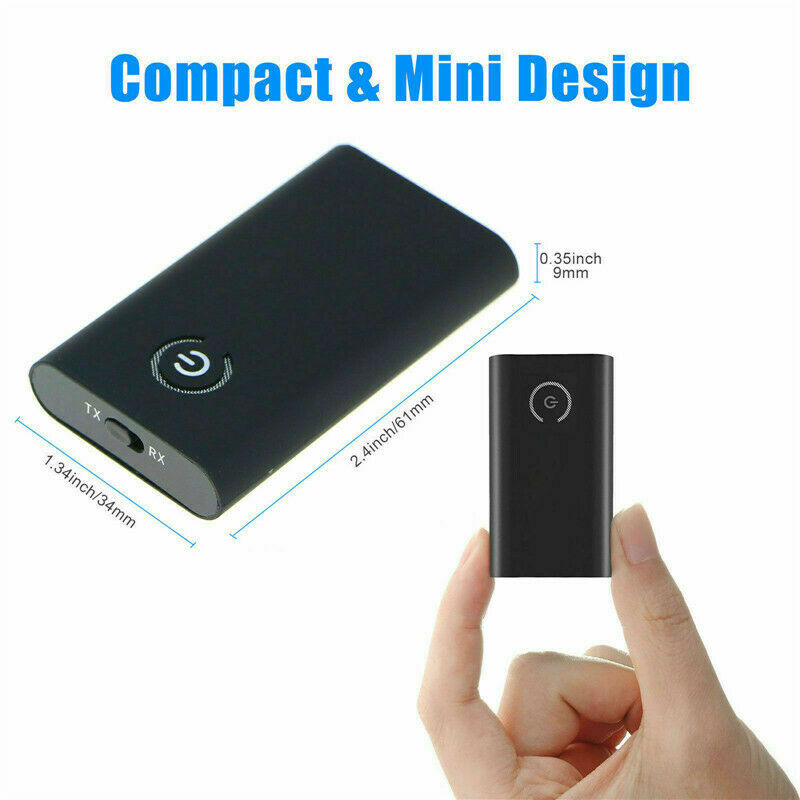 Bluetooth 5.0 Transmitter Receiver 2-in-1 Wireless 3.5mm Adapter For TV/Car