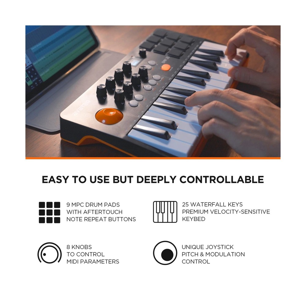 EMP16 Bluetooth MIDI Beat Pad + EMK-25 USB MIDI Keyboard Contoller Bundle