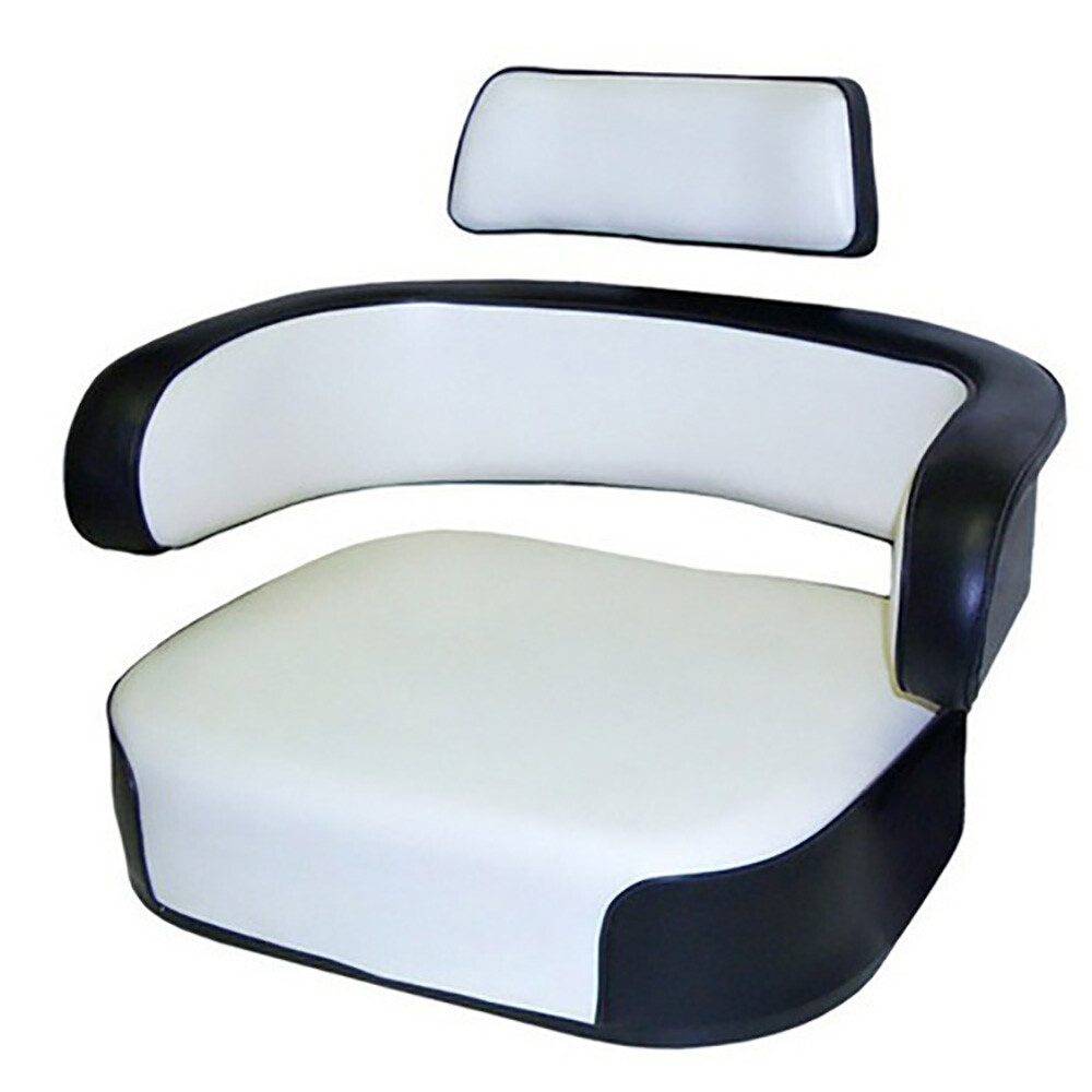 Seat Cushion Set 3 Piece Vinyl White/Black Fits International 706 966 766 1066